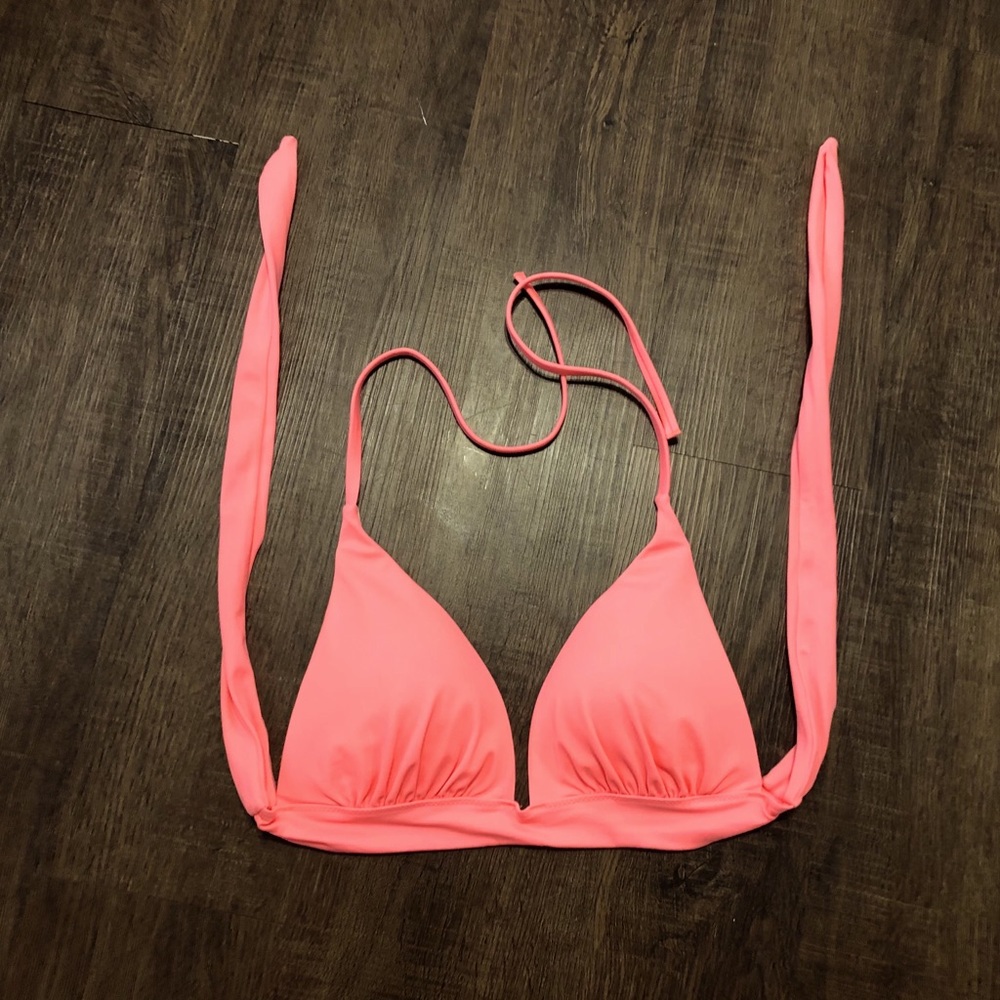 Victoria Secret Bikini Halter Top Coral Orange M